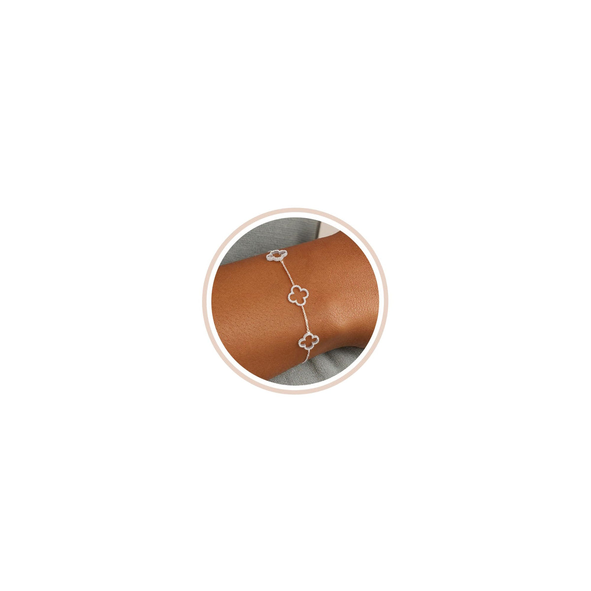 Gold Bracelets for Women Non Tarnish 14K Gold Plated Clover Bracelet