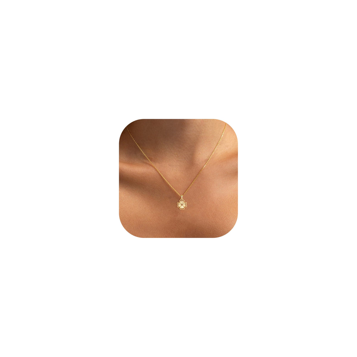 Dainty Gold Necklaces for Women Trendy Non Tarnish 14K Gold Plated Cubic Zirconia Necklace Layered Simple Cute Four Leaf Clover Choker Jewelry Birthday Gifts