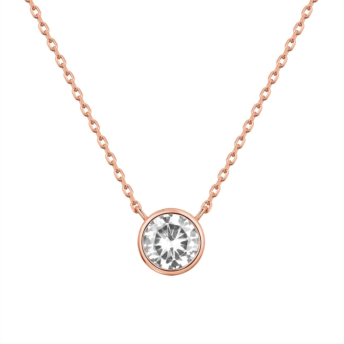 PAVOI 14K Gold Plated Bezel CZ Pendant Necklace for Women, Halo Choker
