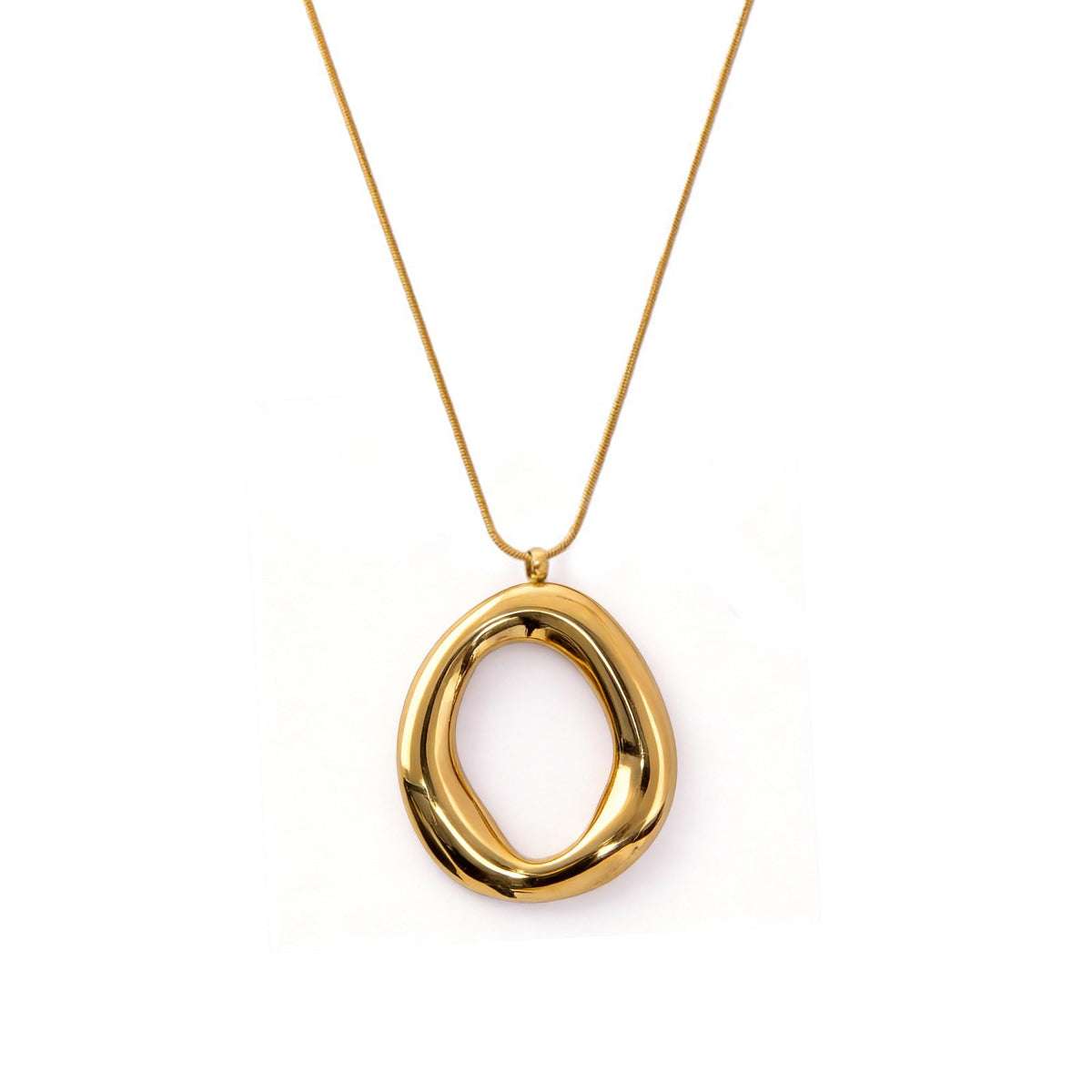 18K Gold Plated Irregular Pendant Chunky Statement Necklace for Women