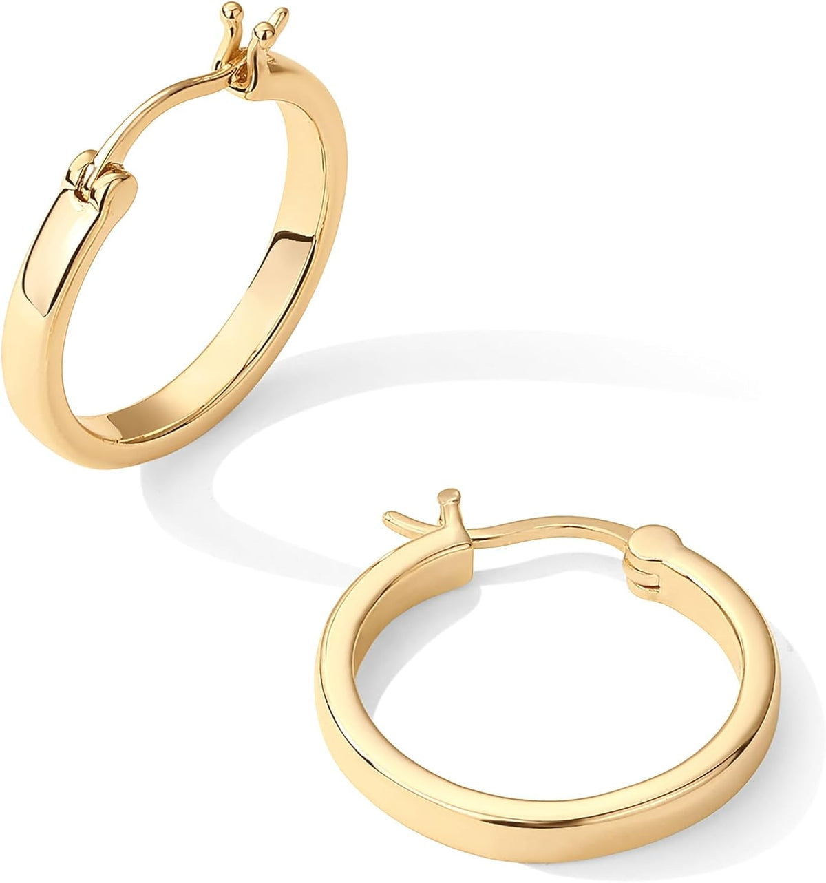 PAVOI Gold Hoop Earrings for Women, 14K Gold Plated Lightweight Hoops
