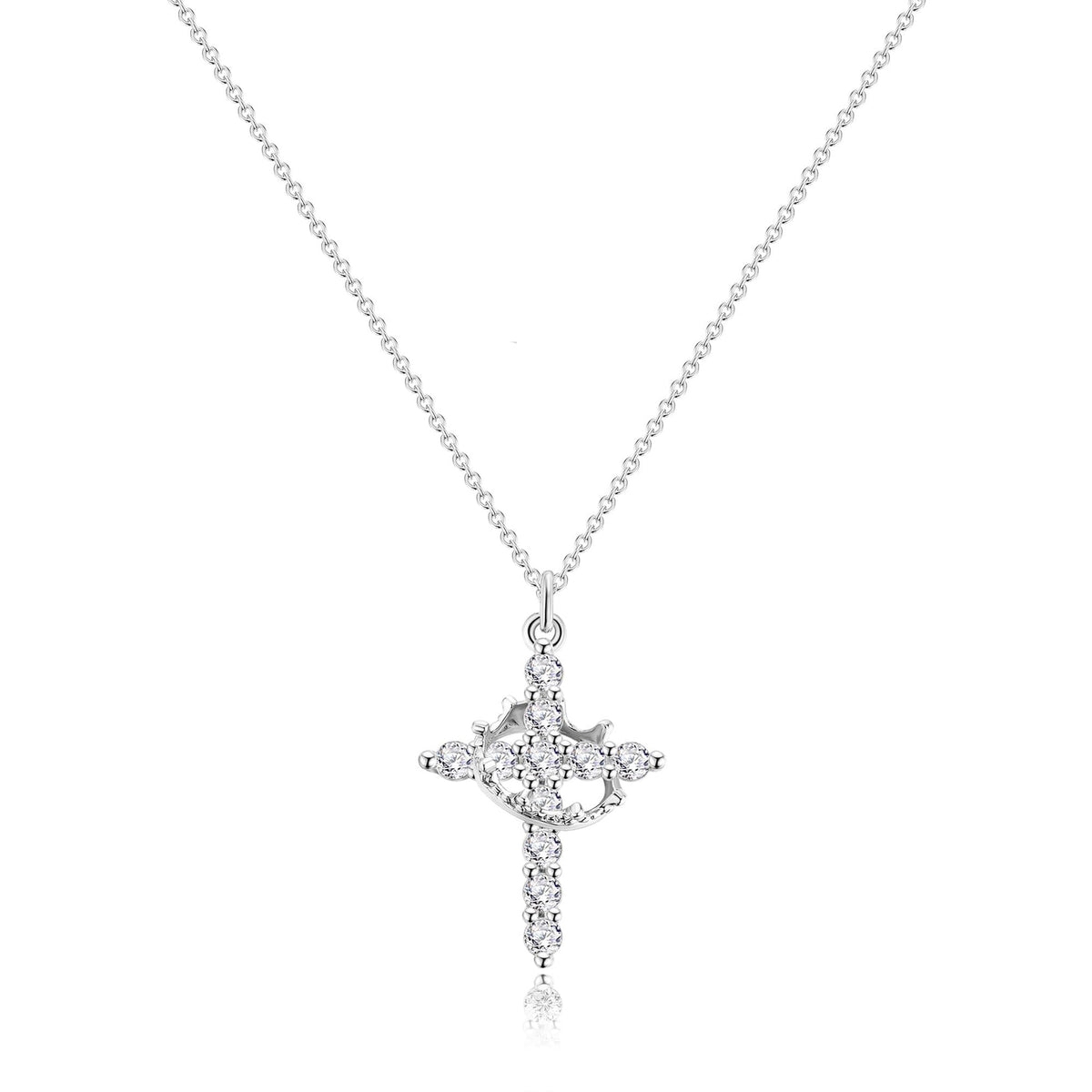 Tewiky Christian Gift Stocking Stuffers Cross Necklace for women-Dainty 14k Gold Plated/Silver Plated Pendant Necklaces Simple Cute Tiny Necklace Jewelry for Women
