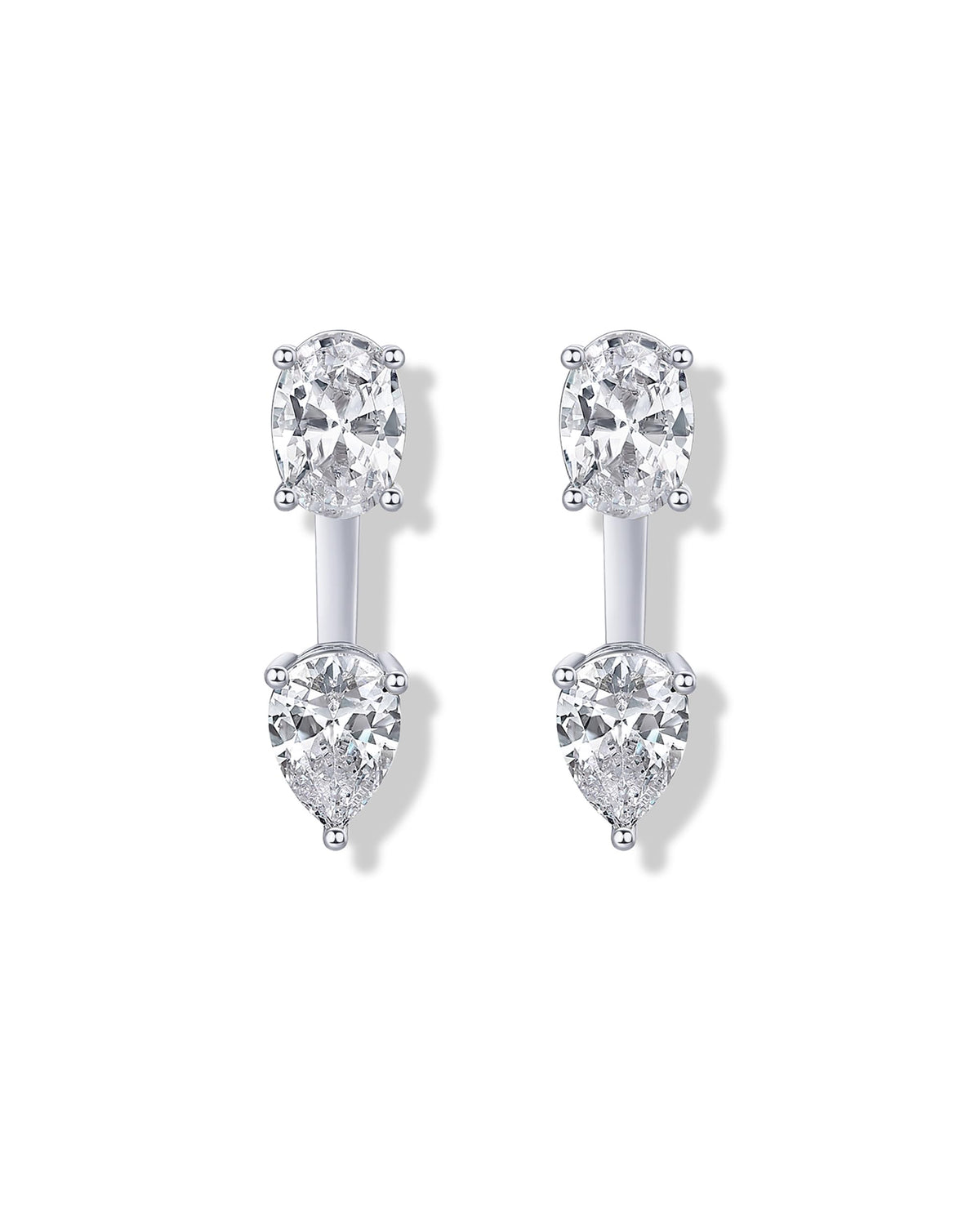PAVOI 14K Gold Plated CZ Earring Jacket for Women, Front Back Stud Earrings