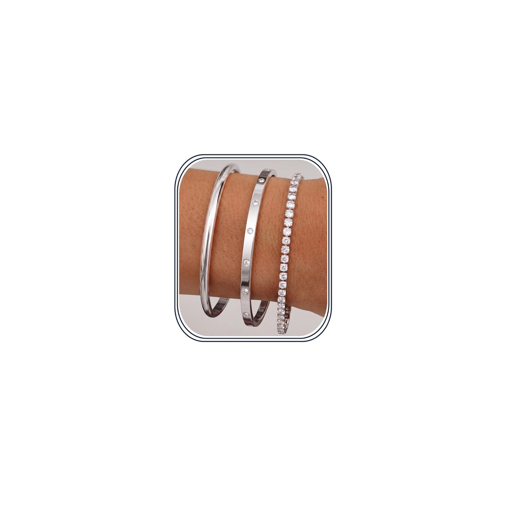 14K Gold Bracelets for Women Trendy Bangle Cuff Tennis Bracelets Set