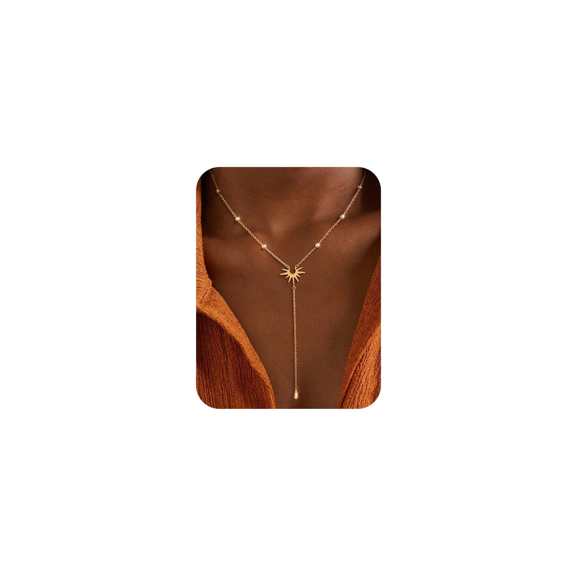 Freekiss Pendant Necklace for Women - Dainty 14K Plated Paperclip Choker