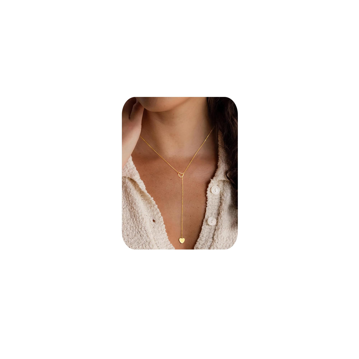 Yoosteel Long 14K-Gold-Plated Necklace for Women,Layered Lariat Necklaces