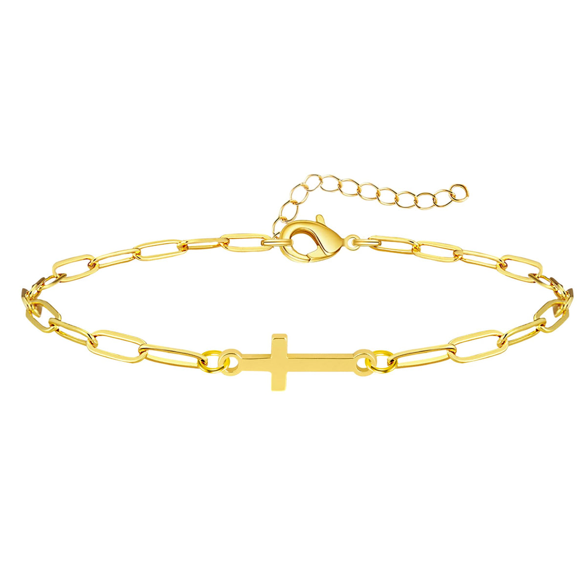 3mm Diamond Classic Tennis Bracelet for Women, Dainty Gold-Plated Charm Bracelet Set with Cross, Heart, Evil Eye, Pearl, Starfish and Seashell Designs
