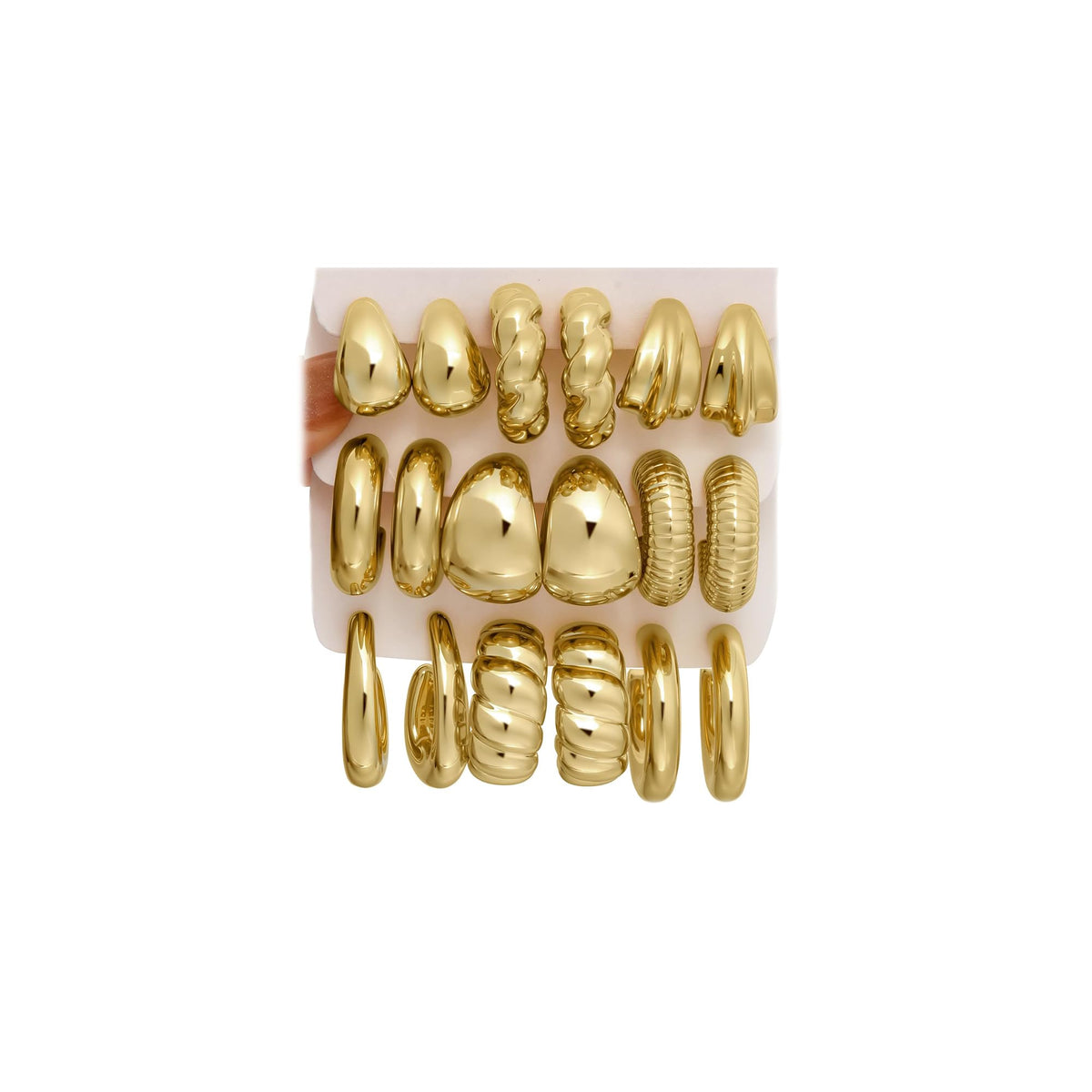 42 Pairs Gold Hoop Earrings Set for Women, Multiple Styles