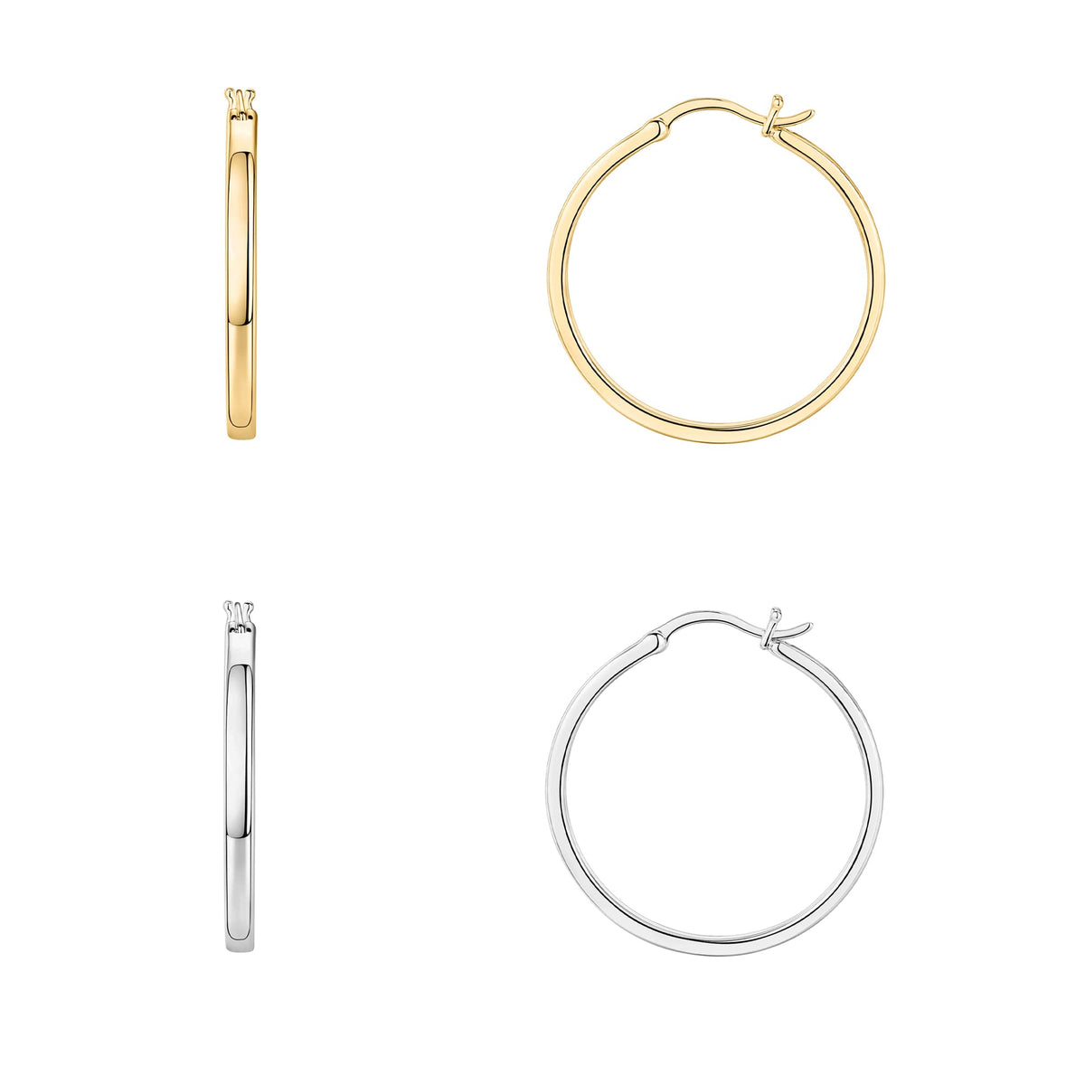 PAVOI Gold Hoop Earrings for Women, 14K Gold Plated Lightweight Hoops