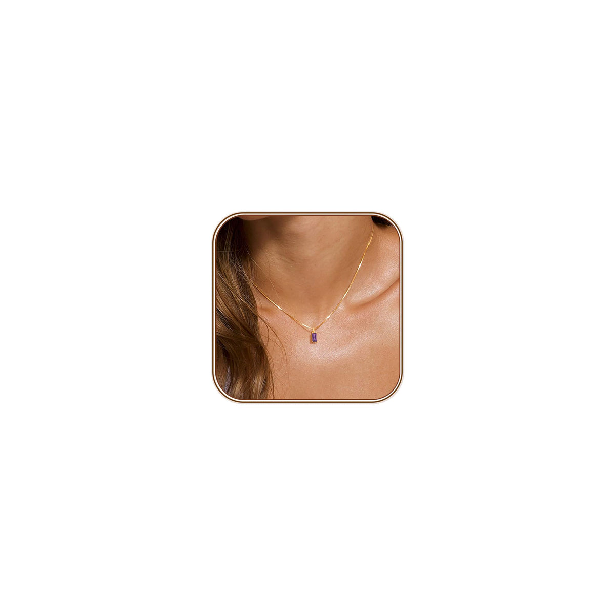 FUNEIA Dainty Gold Necklace for Women Trendy Birthstone Necklace Gifts