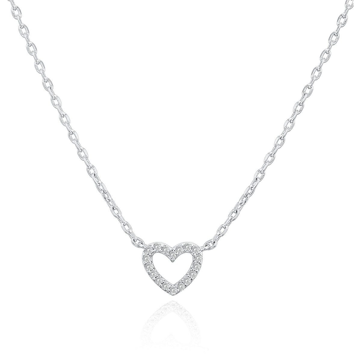 PAVOI 14K Gold Plated Heart Necklaces for Women, Cubic Zirconia Pendant