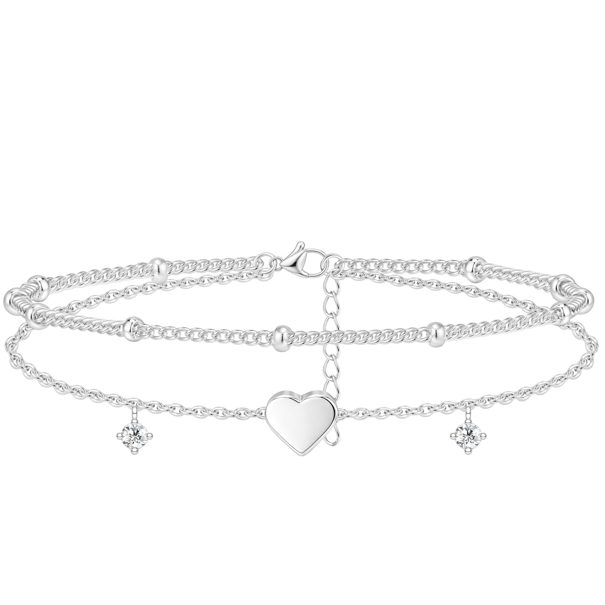 3mm Diamond Classic Tennis Bracelet for Women, Dainty Gold-Plated Charm Bracelet Set with Cross, Heart, Evil Eye, Pearl, Starfish and Seashell Designs
