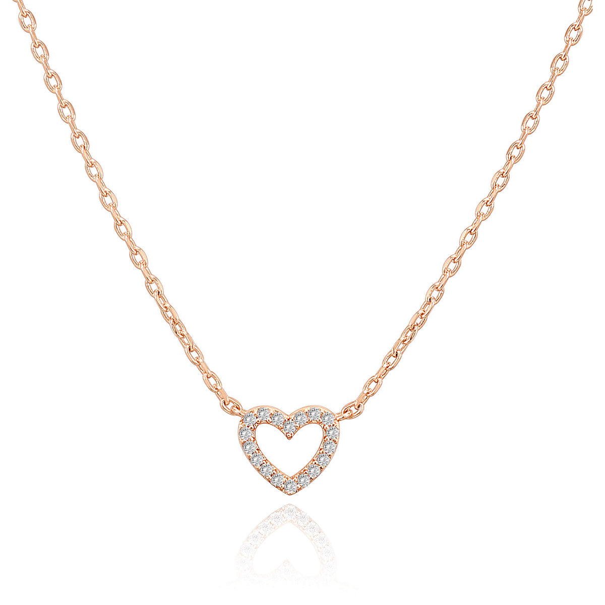 PAVOI 14K Gold Plated Heart Necklaces for Women, Cubic Zirconia Pendant