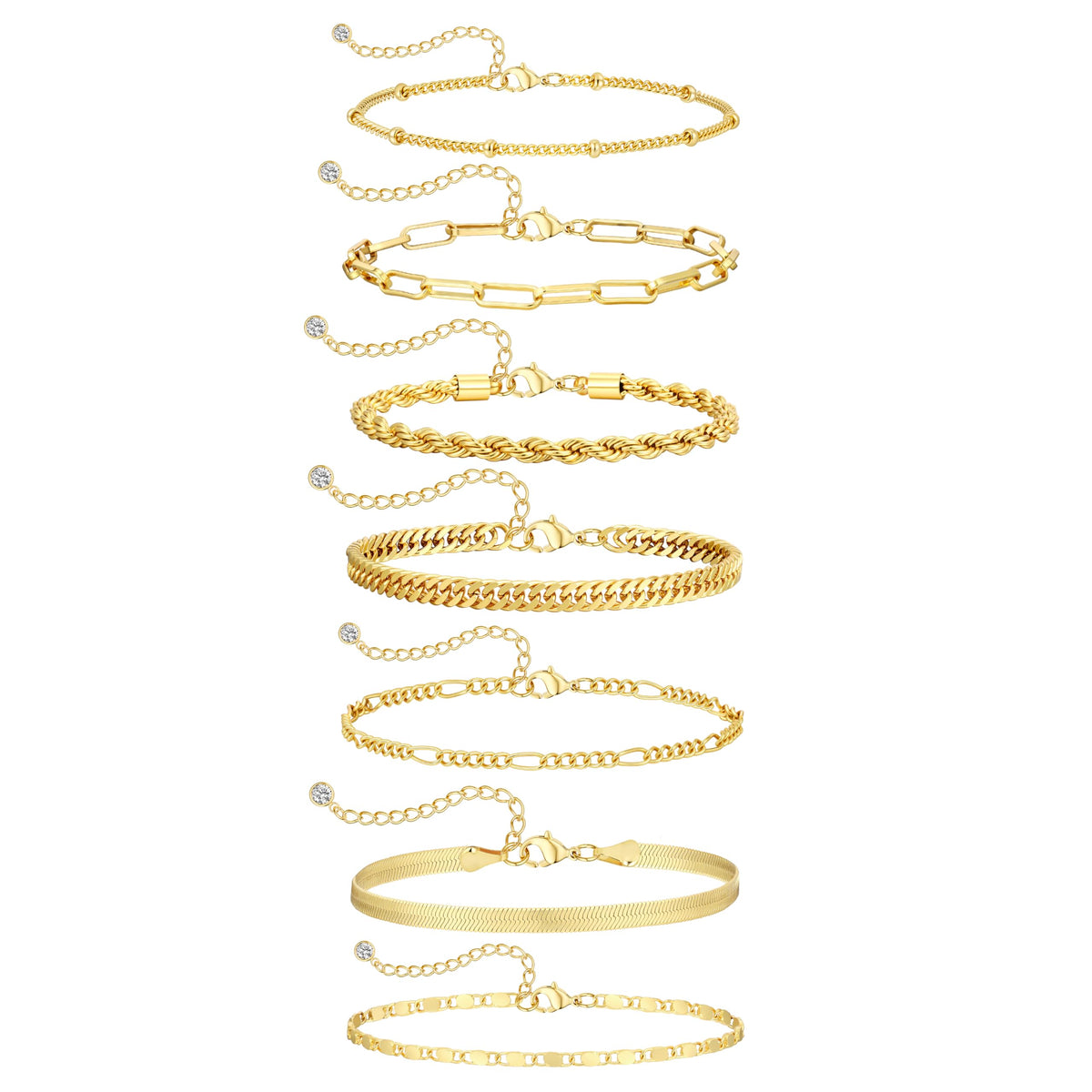 BERISO Gold Bracelets for Women, Elegant Adjustable 14K Gold Plated Bracelet for Women, Trendy Minimalist Dainty Gold Bracelet for Everyday Wear
