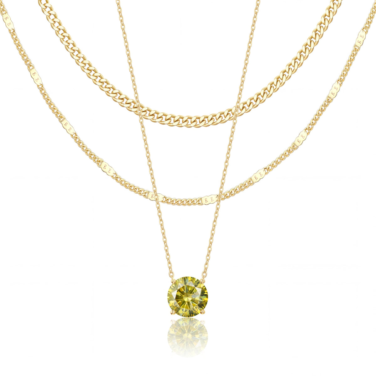 WomenGifts Layered Gold Necklaces for Women, 14K Gold Sterling Silver Plated Dainty Pendant Necklace Set Non Tarnish, Chunky Stackable Cuban Chain Choker, Trendy Birthstone Vacation Jewelry Gift
