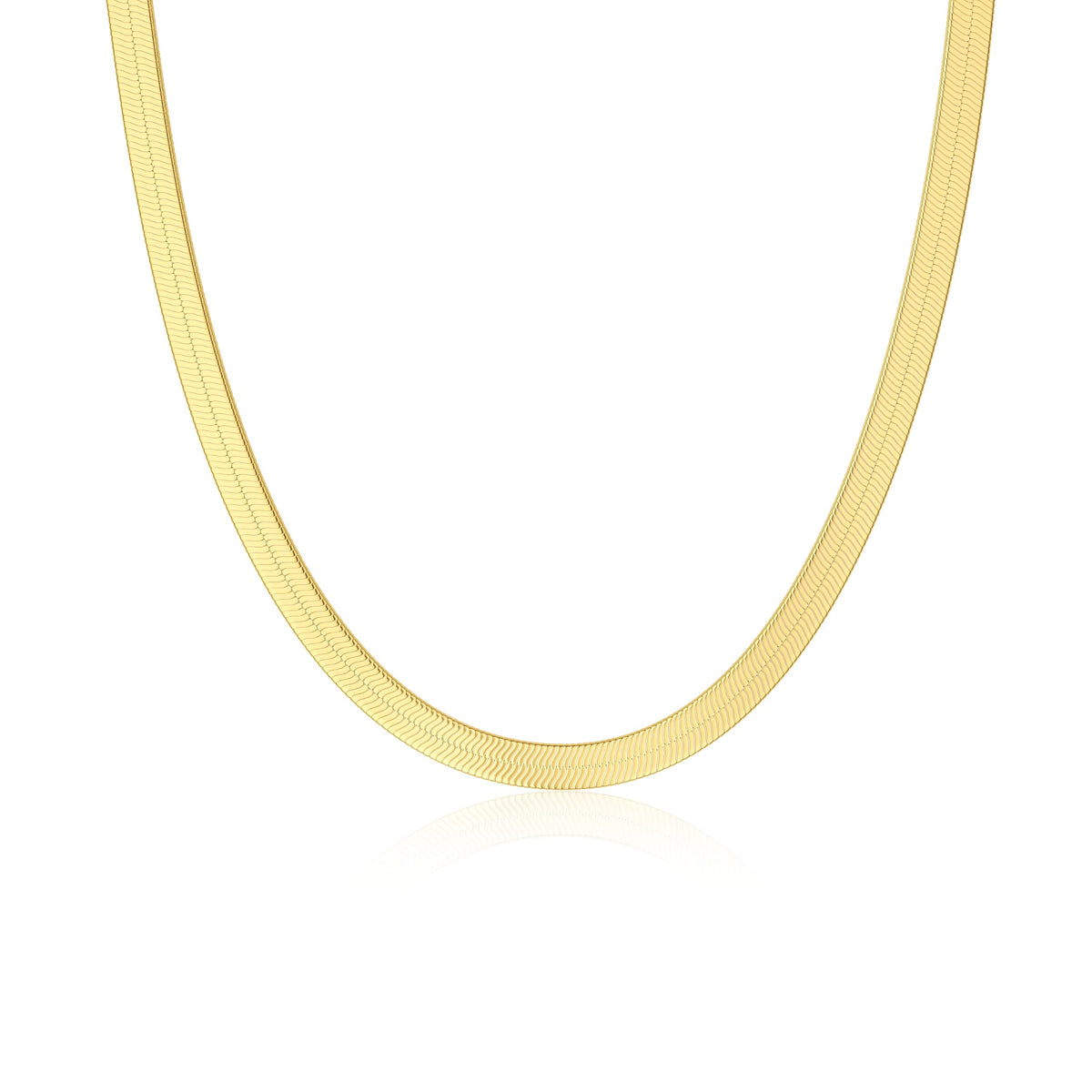 DEARMAY 14K Gold Plated Herringbone Necklaces for Women, Dainty Gold Snake Choker Chain Non Tarnish Trendy Simple Thin & Chunky Options Neckalce 1.5/3/5/6/8mm Chain Jewelry for Gifts
