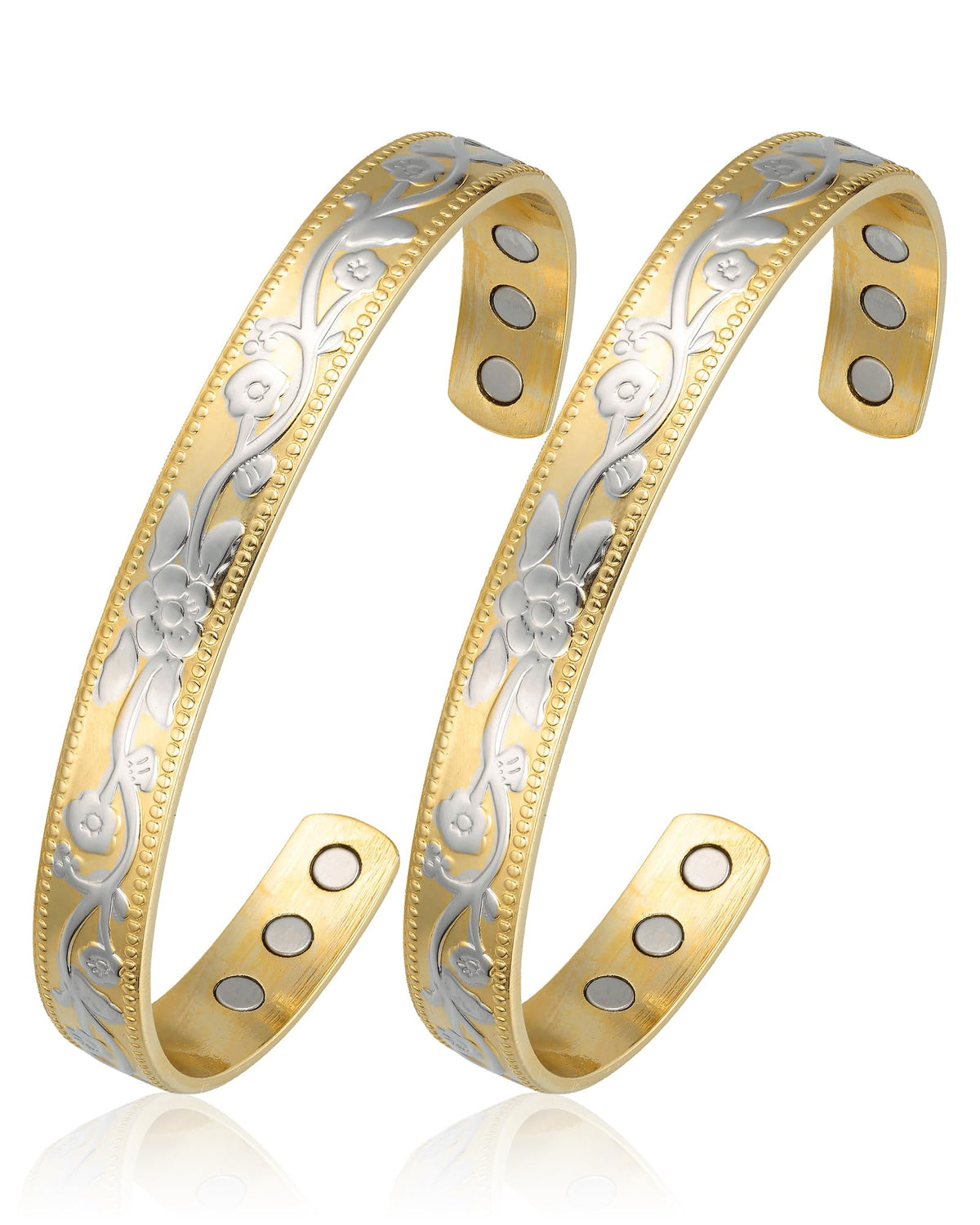 BioMag Copper Magnetic Bracelet Set for Women Men, Pure Copper Jewelry Gift