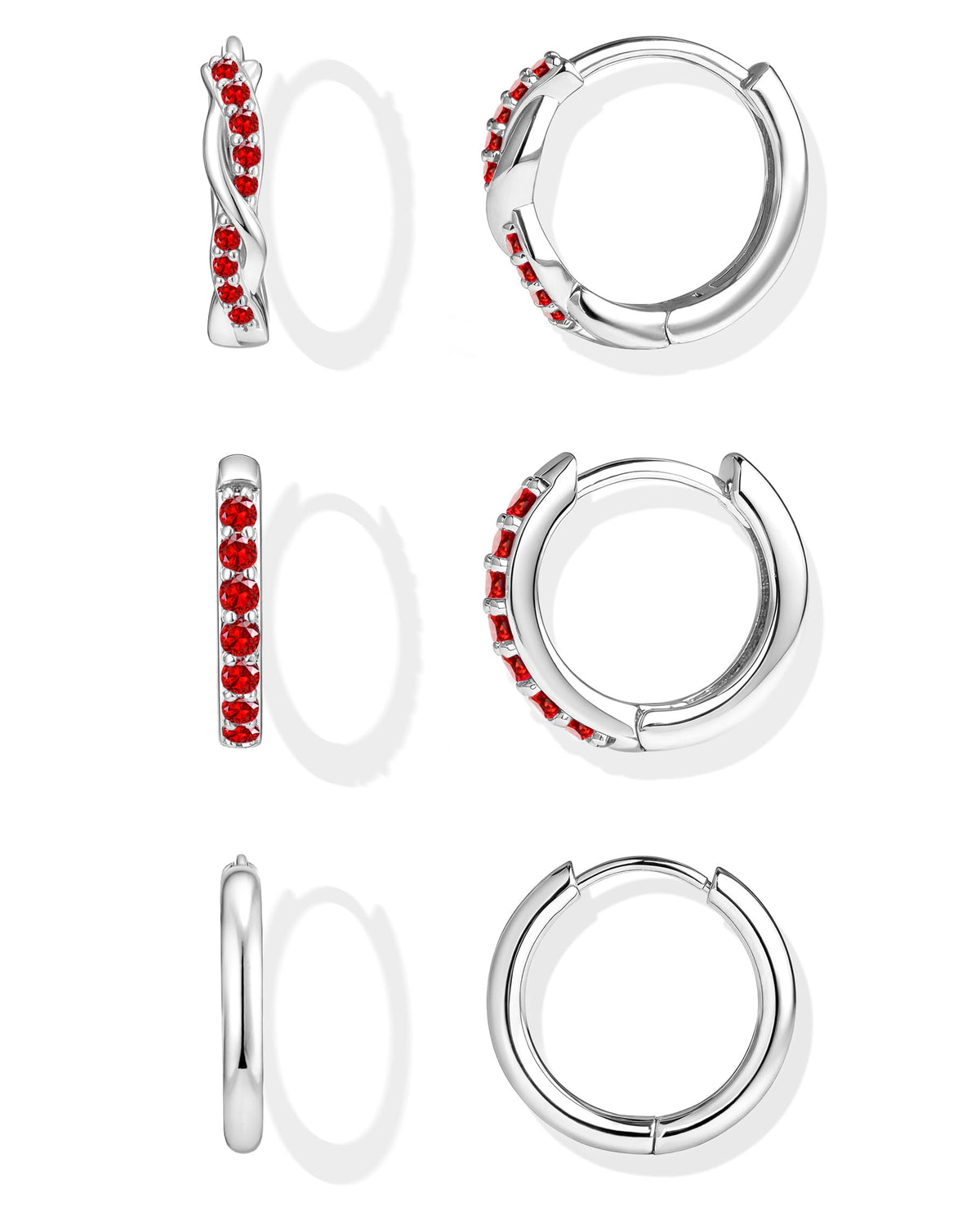 Inerney 14K Gold Plated Huggie Hoop Earrings for Women, Small Sterling Silver Earring Set Hypoallergenic Cartilage Helix Stacks, Mini Dainty Cute Trendy Birthstone Jewelry Gift for Multiple Piercings