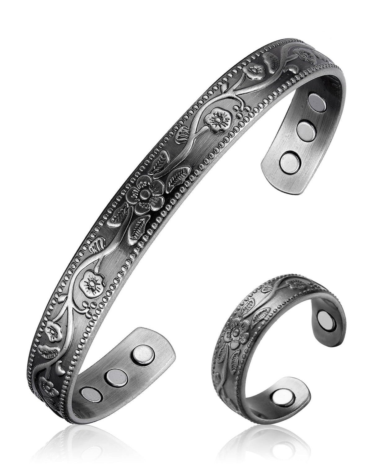 BioMag Copper Magnetic Bracelet Set for Women Men, Pure Copper Jewelry Gift