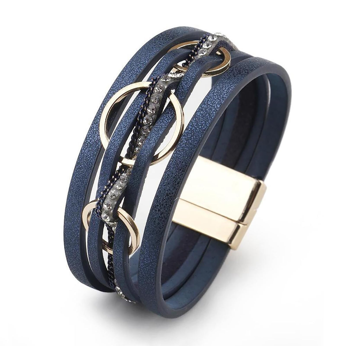 Fesciory Leather Wrap Bracelet for Women, Boho Western Layered Cuff Jewelry