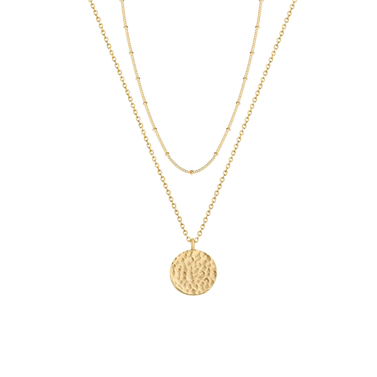 Fettero Pendant Necklace Gold Choker Layered Coin Open Karma Circle Full New Crescent Moon 14K Gold Plated Simple Dainty Necklaces for Women Jewelry Gift