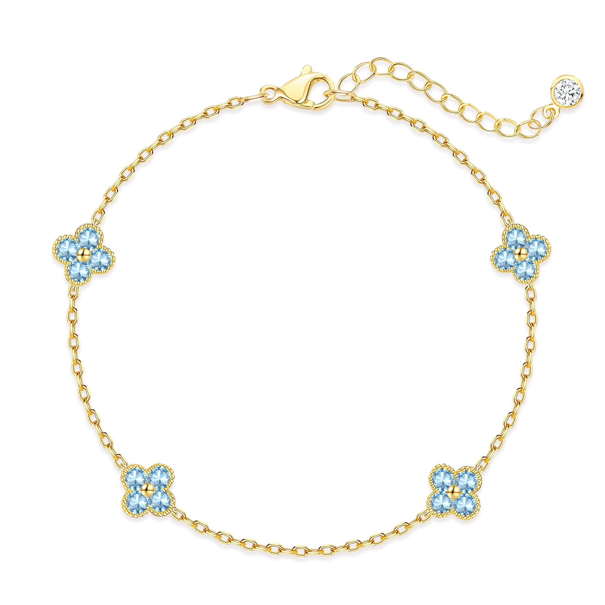 Birthstone Gold Clover Bracelet for women Dainty Cute bracelets