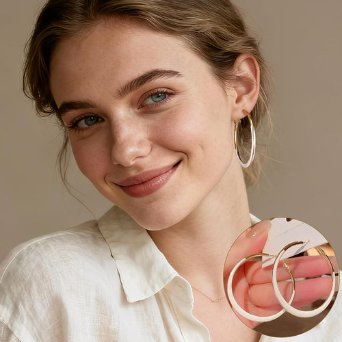 12 Pairs Gold Hoop Earrings Set for Women, Lightweight Hoop Jewelry