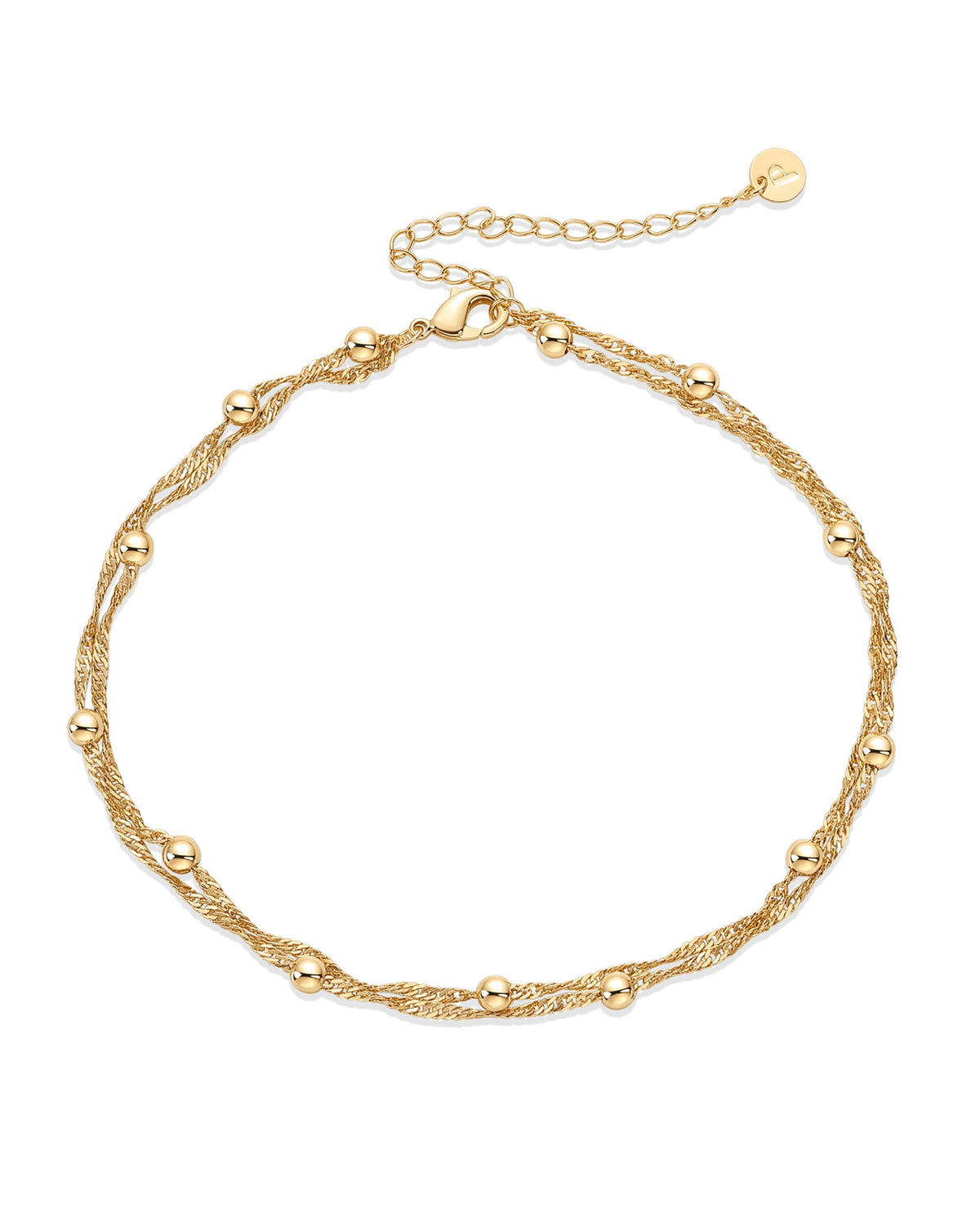 PAVOI 14K Gold Plated Anklets for Women, Trendy Link Chain Ankle Bracelet