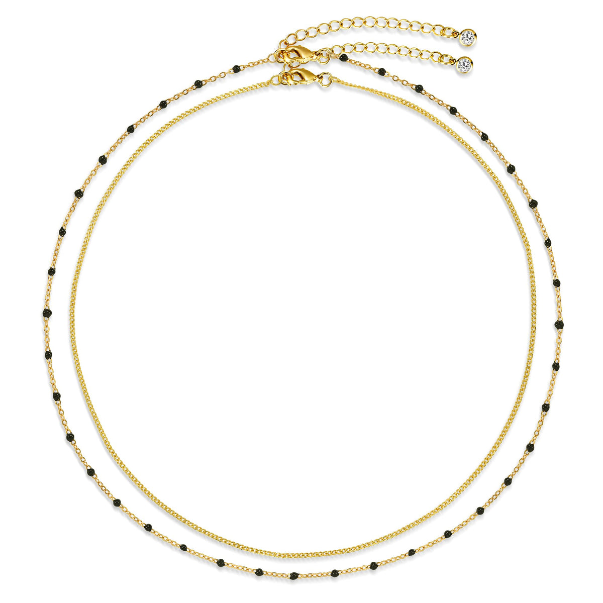 CHESKY 14K Gold Plated Silver Dainty Satellite Choker Necklace for Women