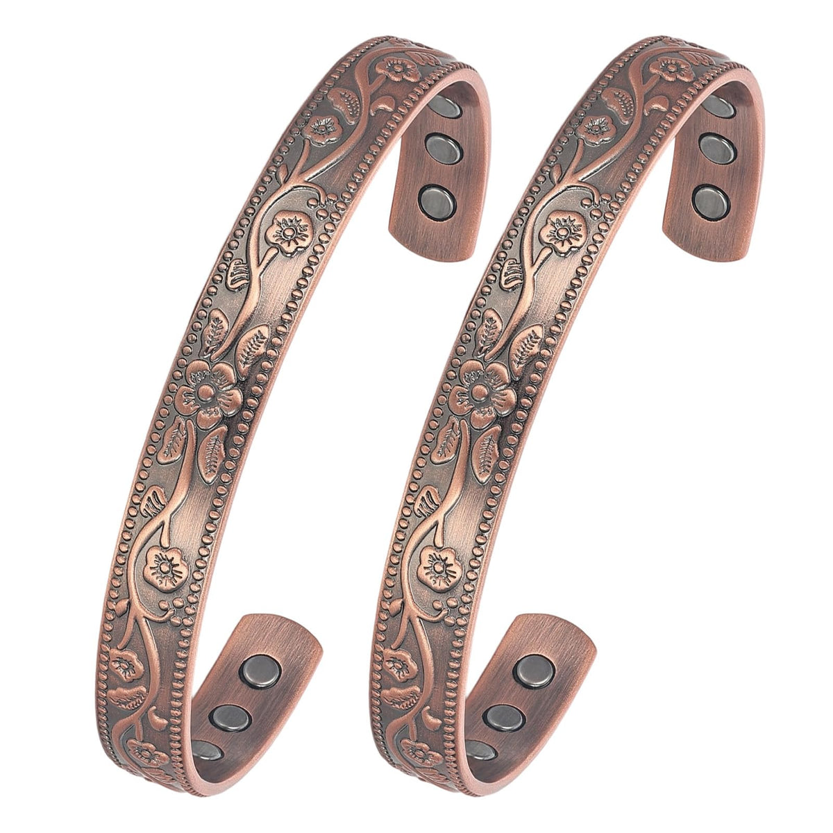 BioMag Copper Magnetic Bracelet Set for Women Men, Pure Copper Jewelry Gift