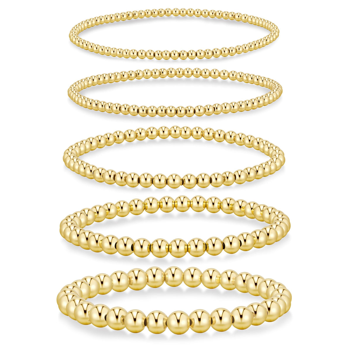 Yoosteel Gold Beaded Bracelets for Women Teen Girls, Gold Plated Jewelry