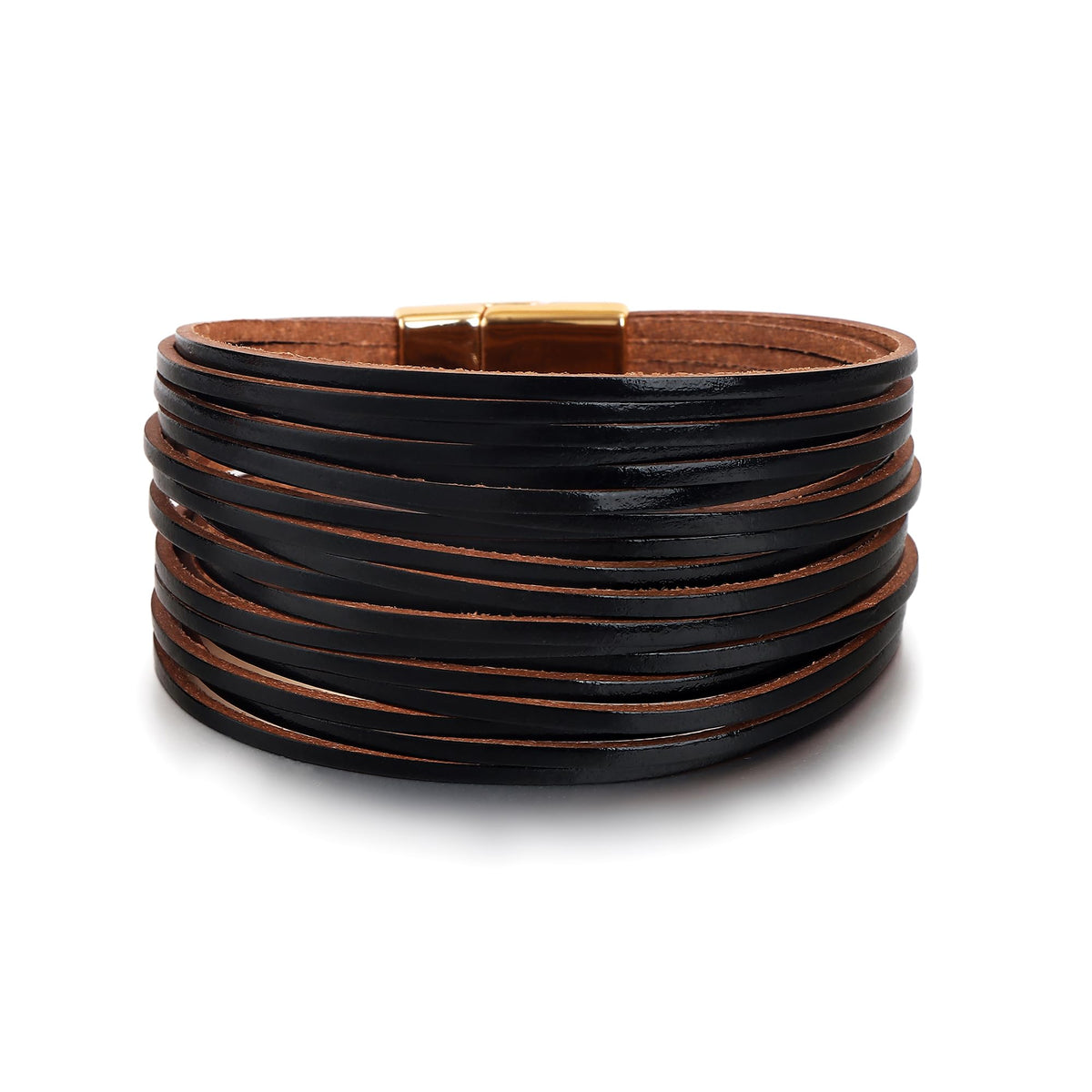 Edoneery Leather Wrap Bracelets for Women, Boho Layered Cuff Bangle