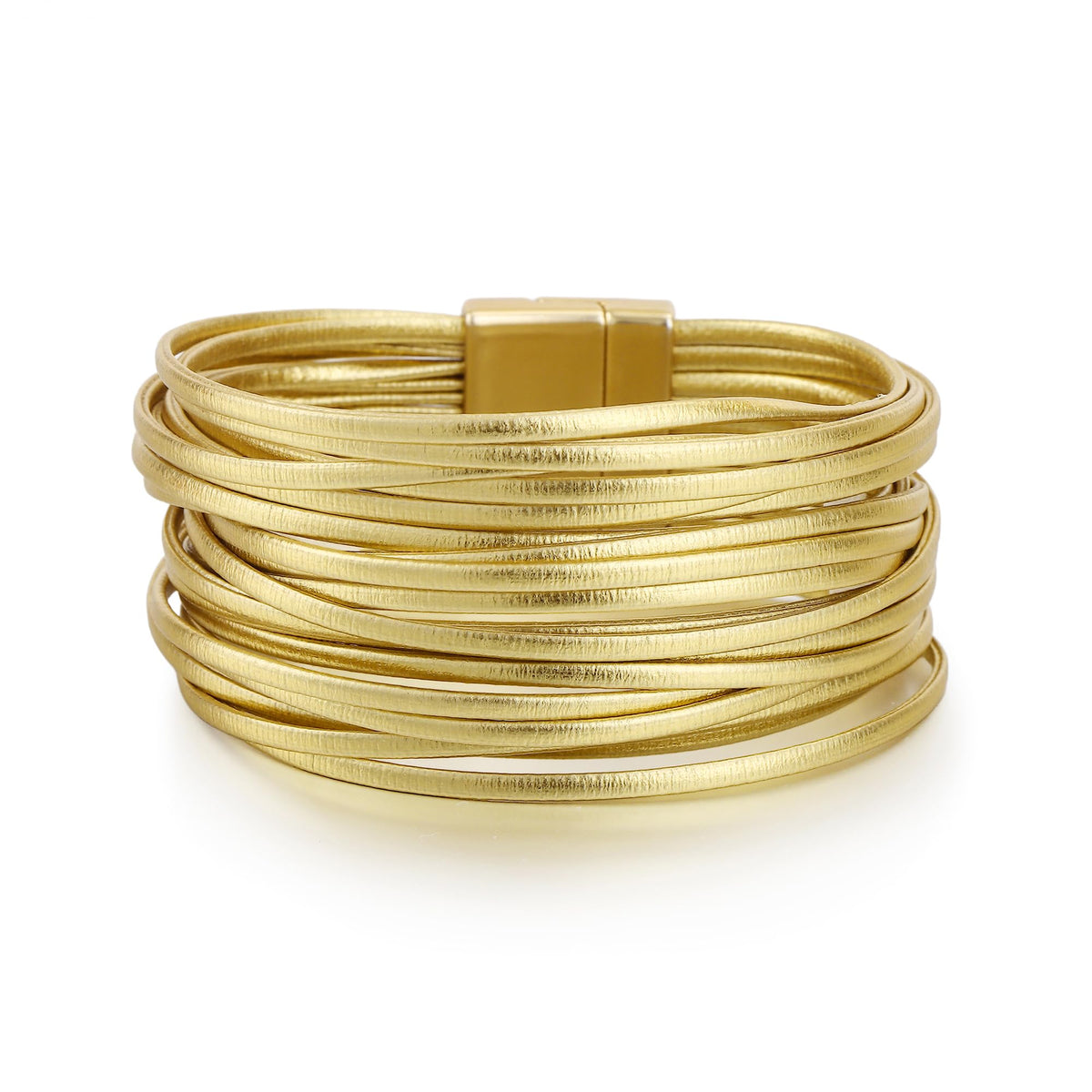 Edoneery Leather Wrap Bracelets for Women, Boho Layered Cuff Bangle