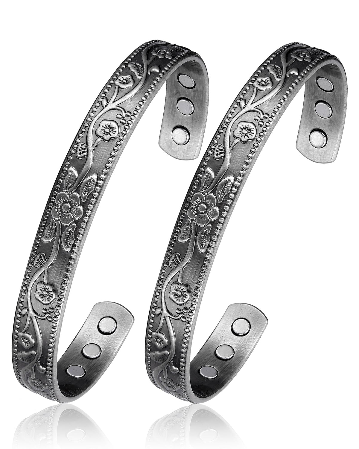 BioMag Copper Magnetic Bracelet Set for Women Men, Pure Copper Jewelry Gift