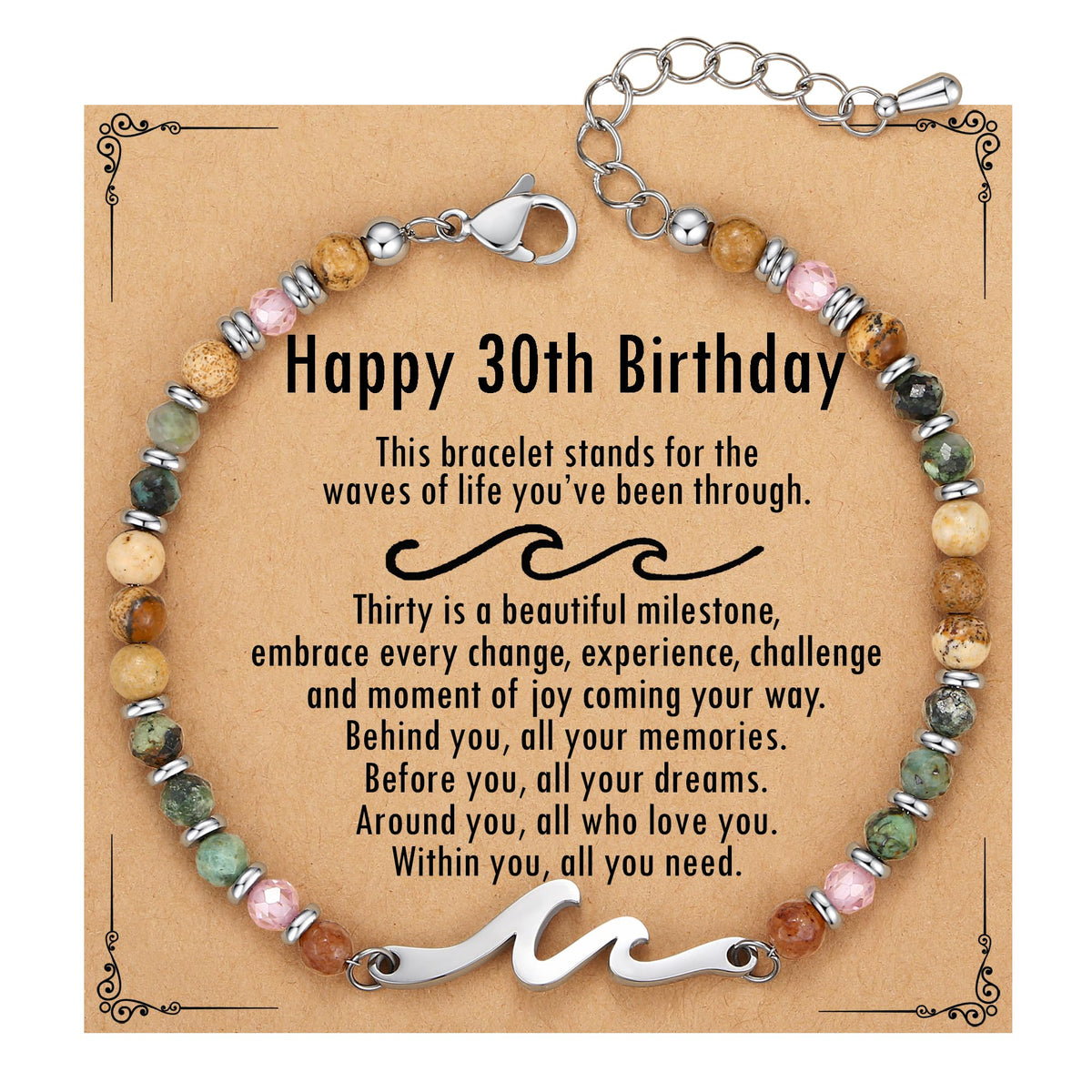 TONY & SANDY Friend Gifts for Women, Unique Birthday Gifts for Women, Sister Gift from Sister, Wave Bracelet, Christmas Stocking Stuffers for Woman Female, Bestie Friendship Bracelets