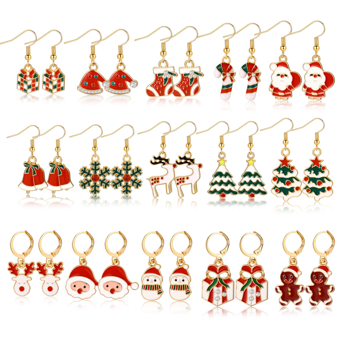 42 Pairs Gold Hoop Earrings Set for Women, Multiple Styles