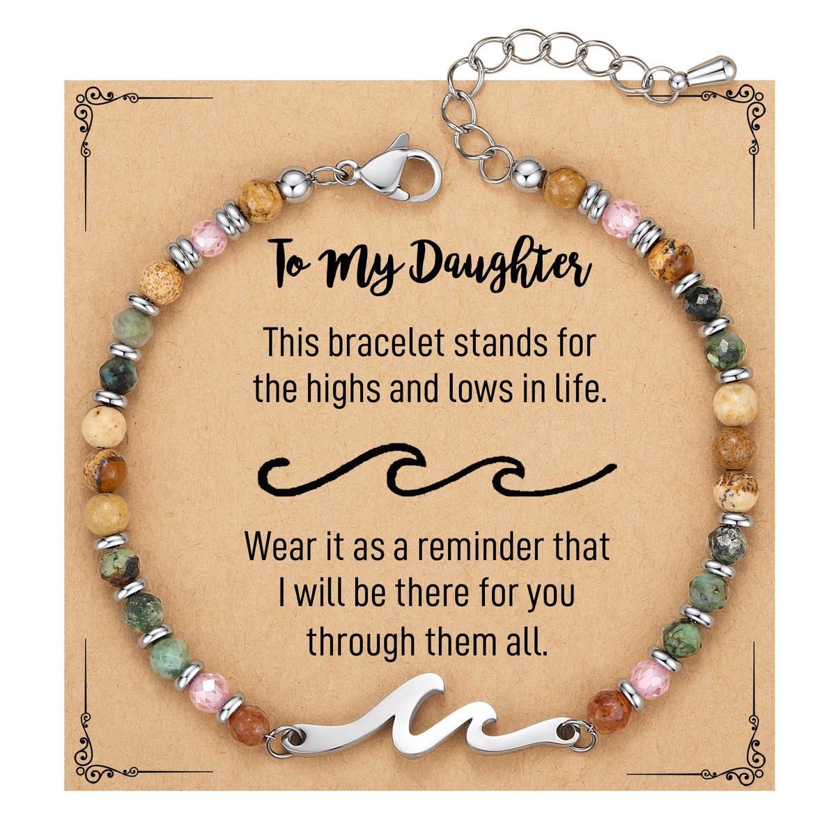 TONY & SANDY Friend Gifts for Women, Unique Birthday Gifts for Women, Sister Gift from Sister, Wave Bracelet, Christmas Stocking Stuffers for Woman Female, Bestie Friendship Bracelets