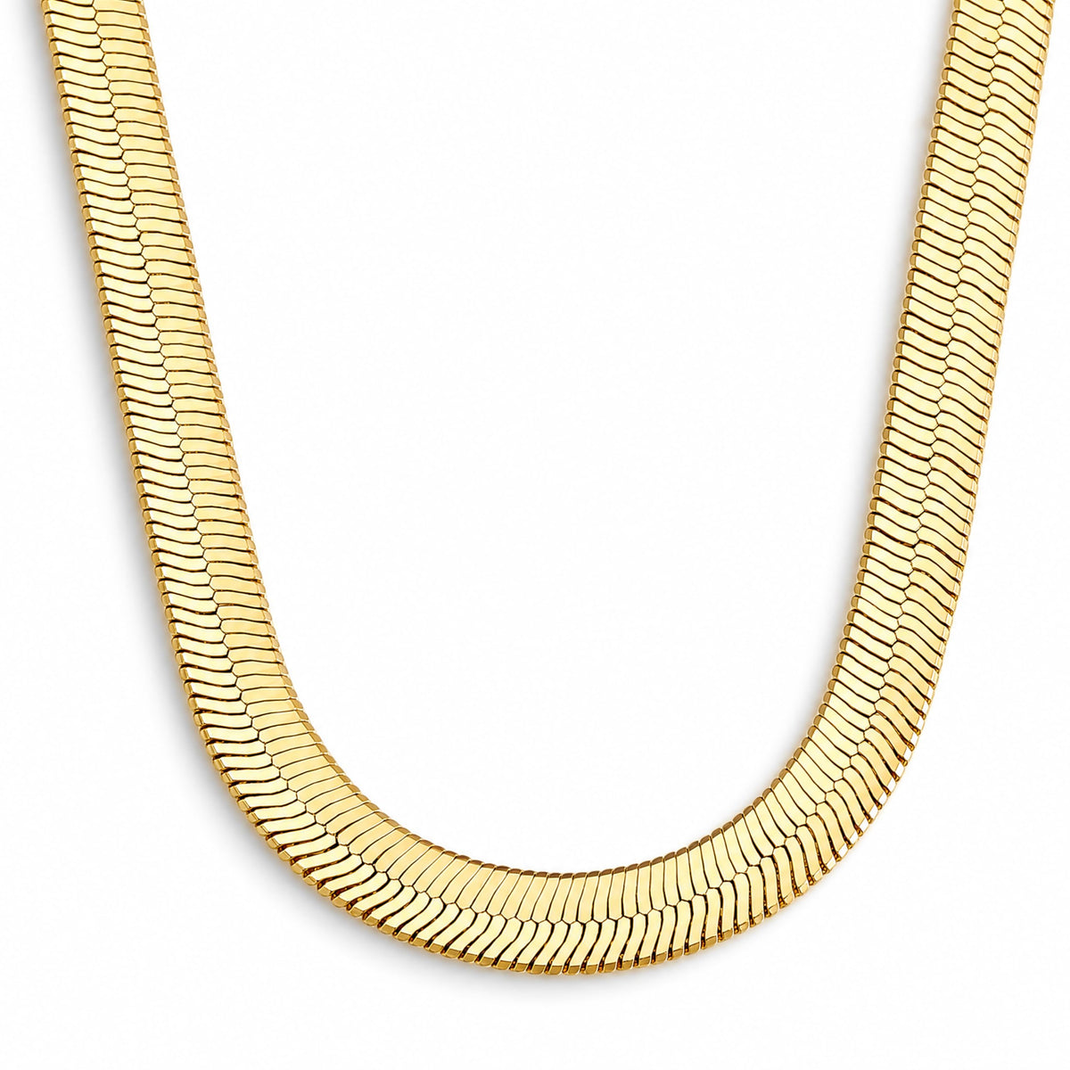 DEARMAY 14K Gold Plated Herringbone Necklaces for Women, Dainty Gold Snake Choker Chain Non Tarnish Trendy Simple Thin & Chunky Options Neckalce 1.5/3/5/6/8mm Chain Jewelry for Gifts