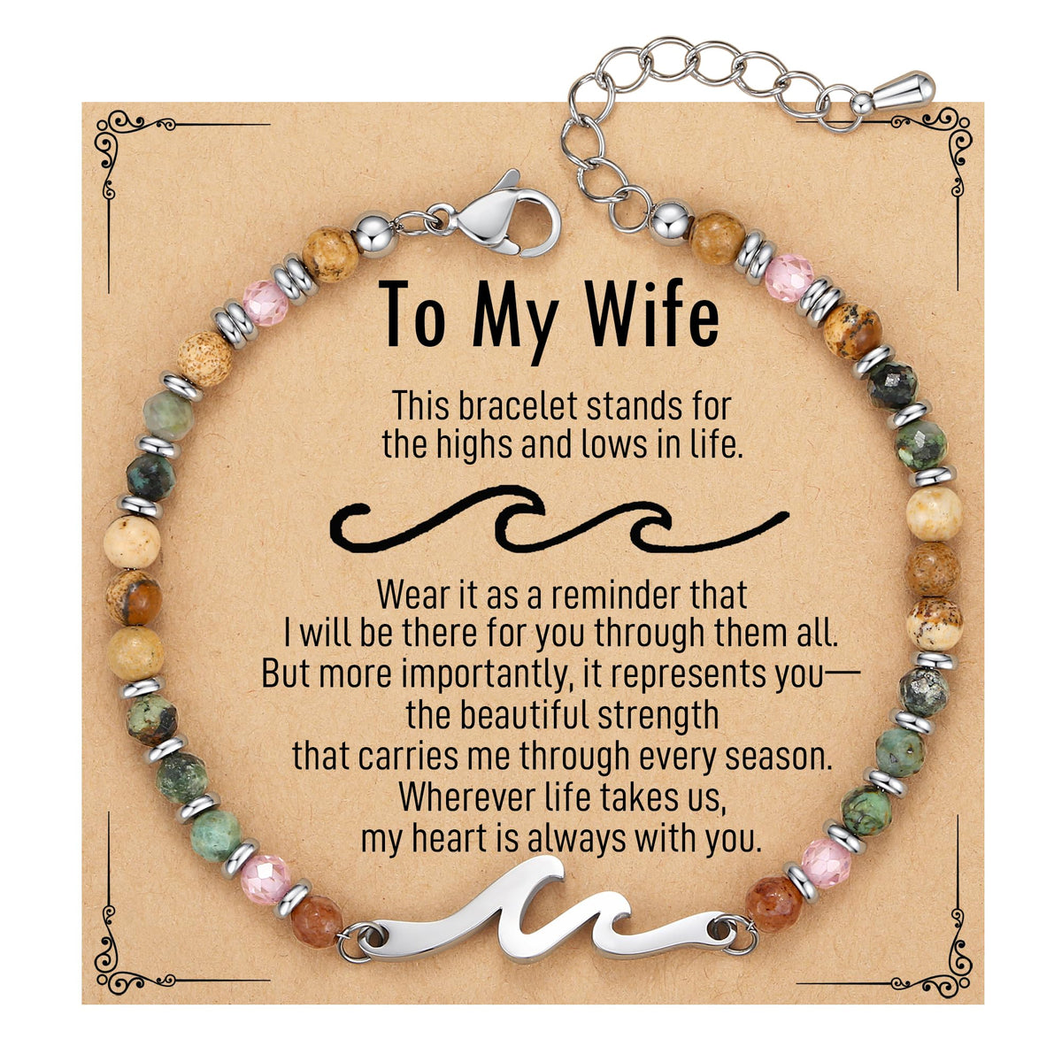 TONY & SANDY Friend Gifts for Women, Unique Birthday Gifts for Women, Sister Gift from Sister, Wave Bracelet, Christmas Stocking Stuffers for Woman Female, Bestie Friendship Bracelets
