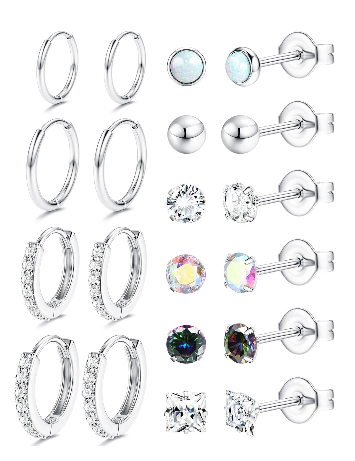 YADOCA Hypoallergenic Surgical Steel Silver Earrings for Sensitive Ears
