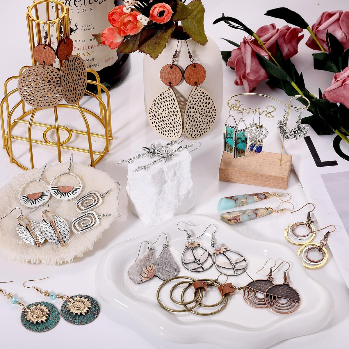 16 Pairs Earrings for Women Trendy, Funtopia Boho Dangle Earrings for Women