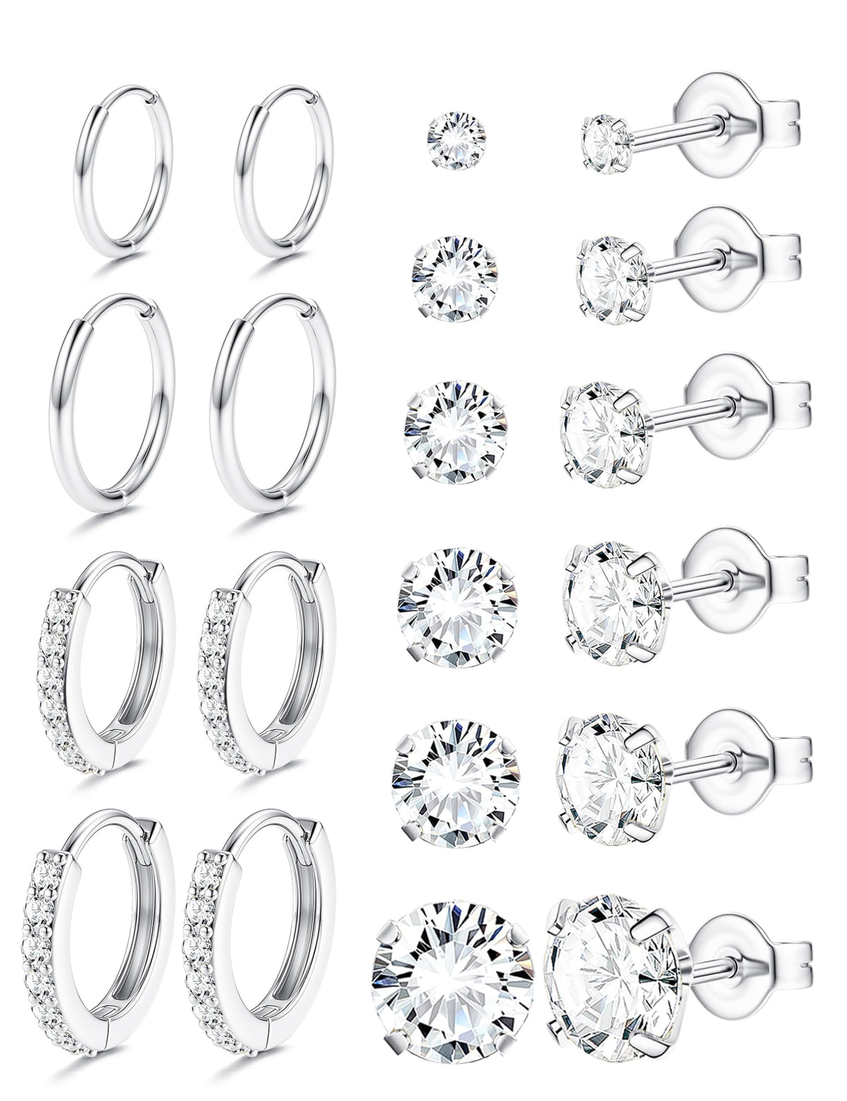 YADOCA Hypoallergenic Surgical Steel Silver Earrings for Sensitive Ears