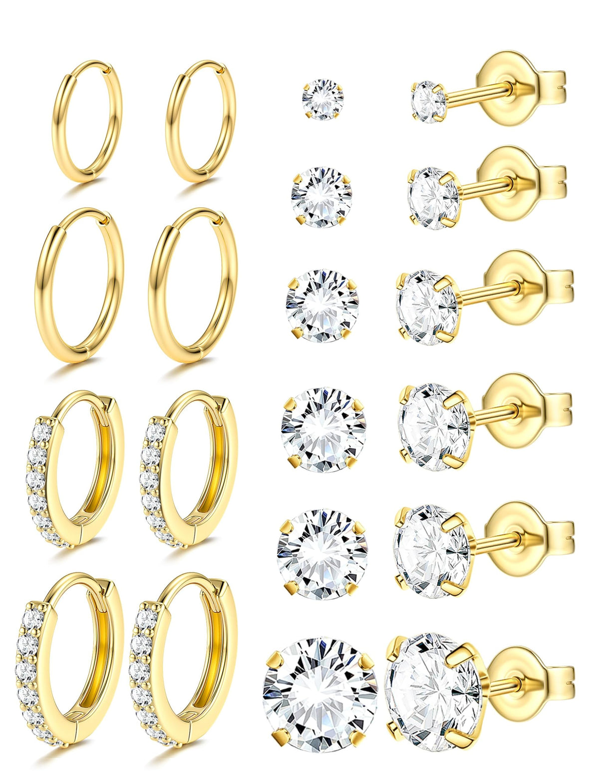 YADOCA Hypoallergenic Surgical Steel Silver Earrings for Sensitive Ears