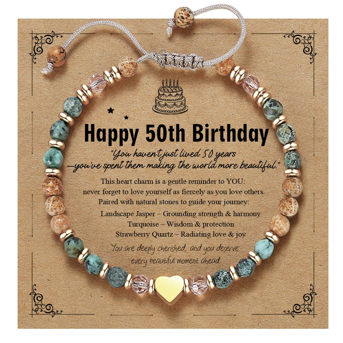 yupoxiu Natural Stone Bracelets - Inspirational Birthday Gifts for Women