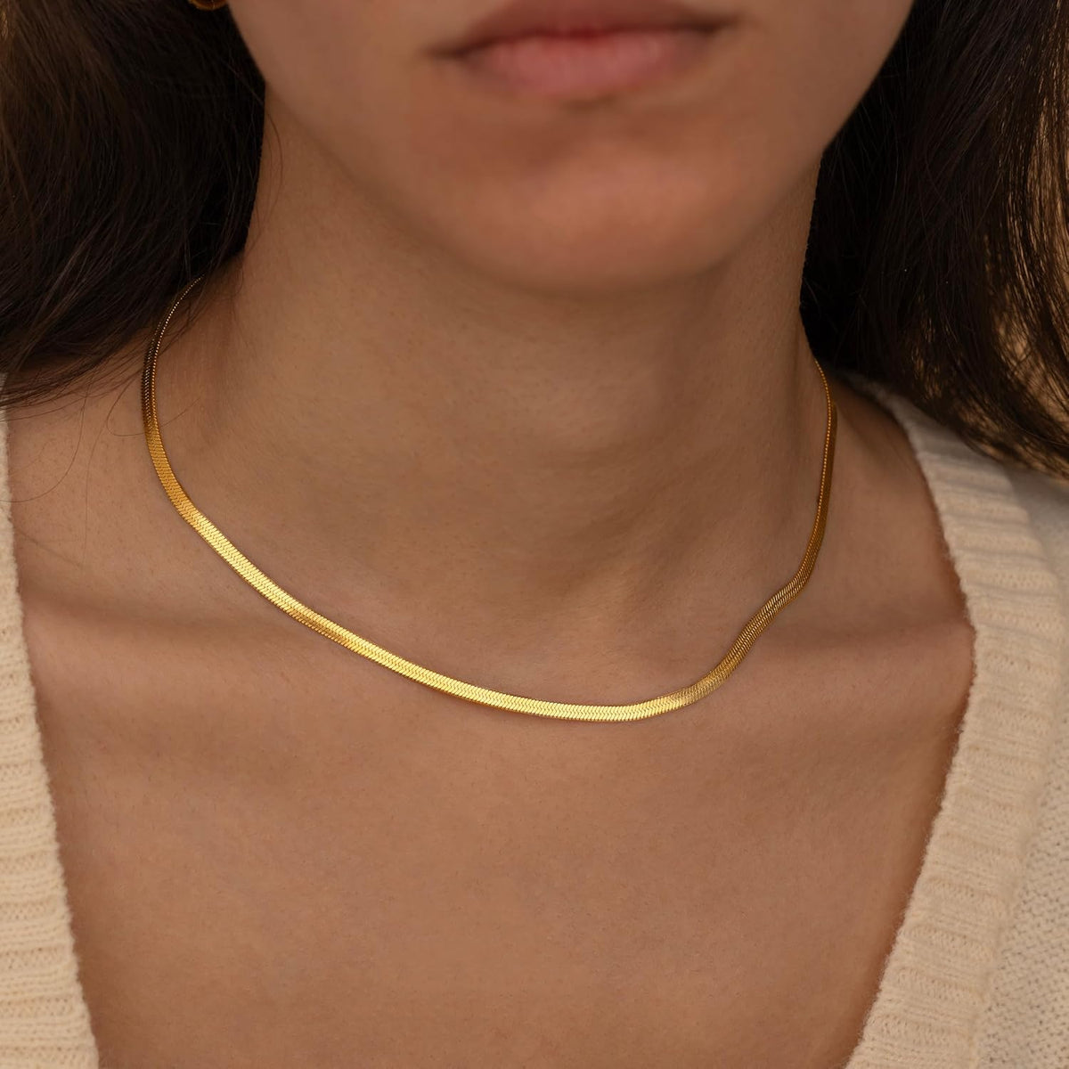 CHESKY Gold Necklace for Women 14K Plated/S925 sterling silver Snake Chain