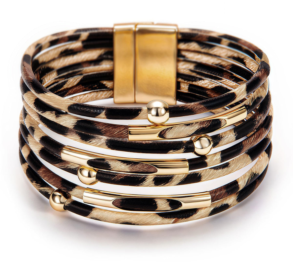 Fesciory Leather Wrap Bracelet for Women, Boho Western Layered Cuff Jewelry