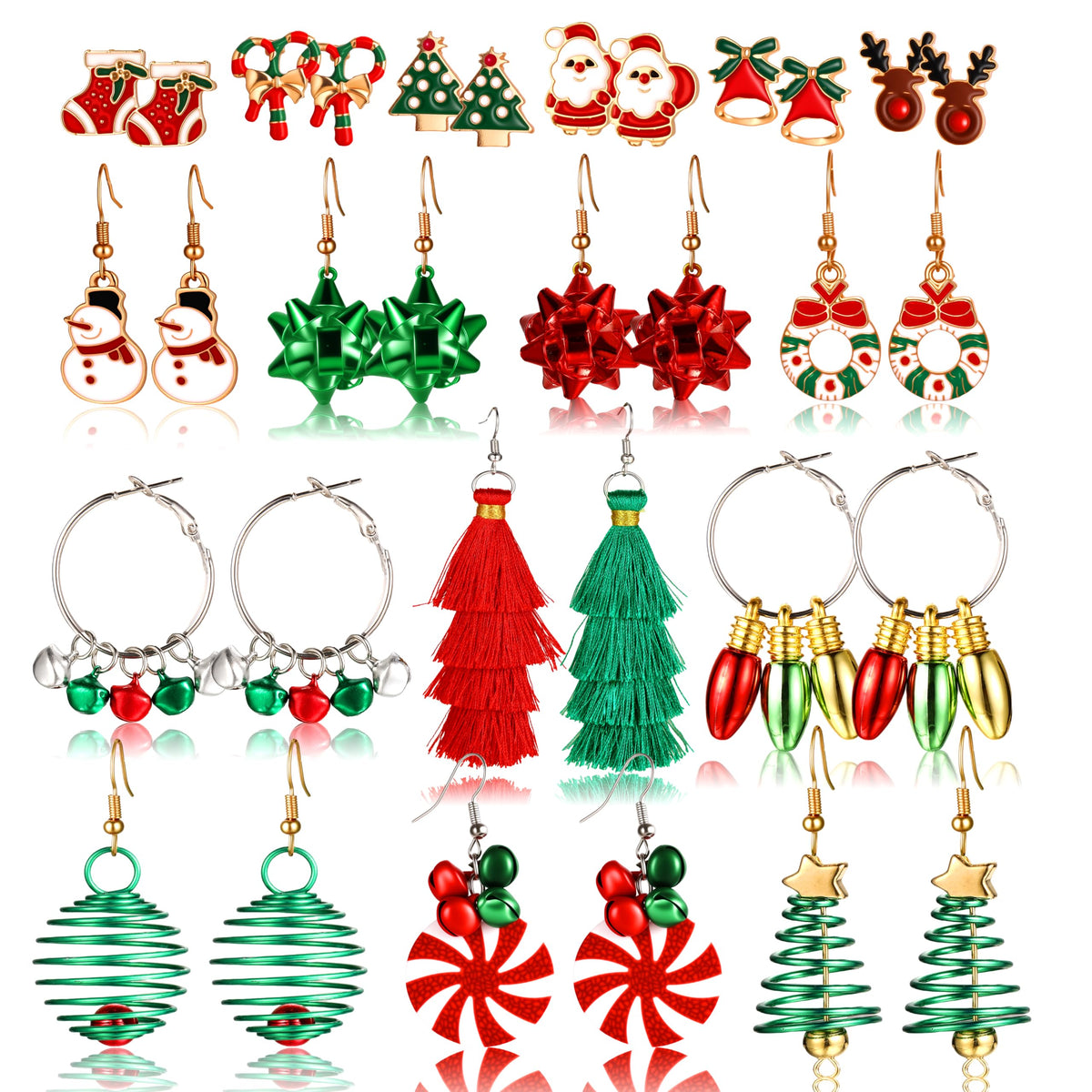 42 Pairs Gold Hoop Earrings Set for Women, Multiple Styles